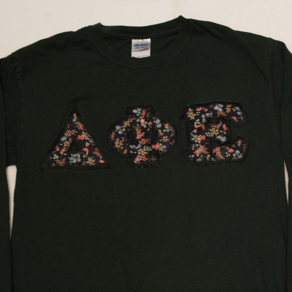 dphie - floral letters long sleeve - dark green